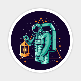 Lost Astronaut with Lantern Magnet